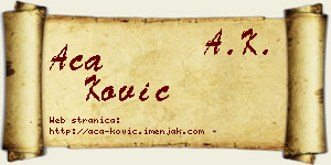 Aca Ković vizit kartica